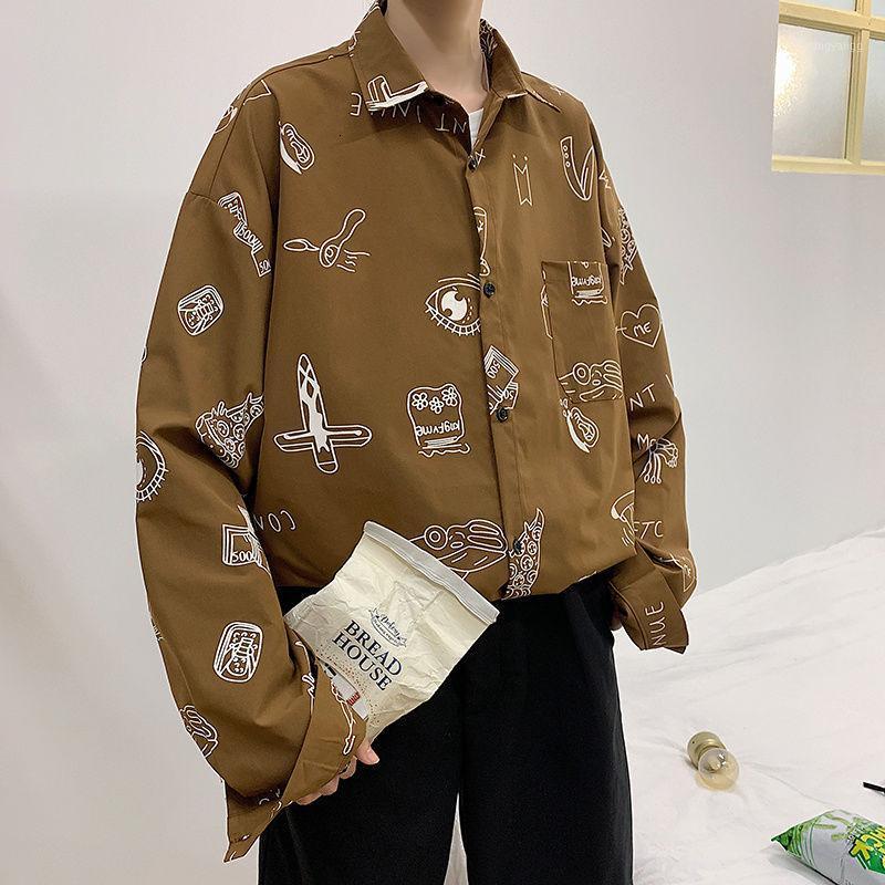 Men's Shirt's 2022 Spring And Autumn Lapel Printing Personality Loose Casual Long-sleeved Shirt Handsome Young Men Clothing Shirts, Brown
Men's Shirt's 2022 Spring And Autumn Lapel Printing Personality Loose Casual Long-sleeved Shirt Handsome Young Men Clothing Shirts, Brown