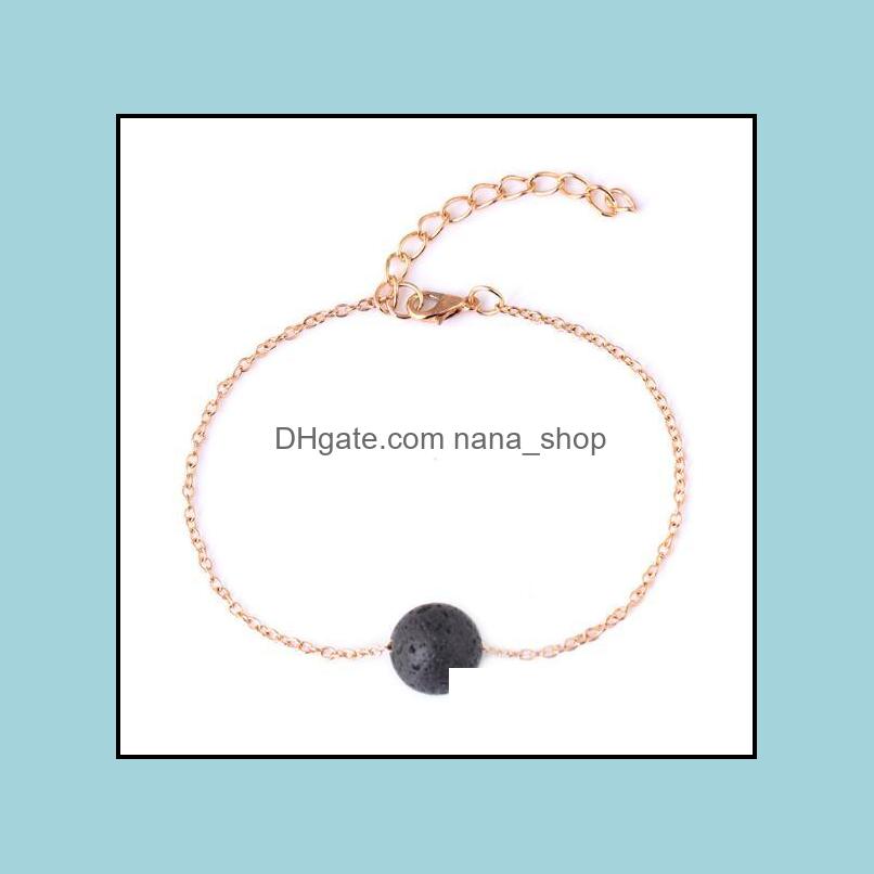 Charm Bracelets Jewelry Fashion Simple Style Gold Color Chain Black Lava Stone Bracelet Aromatherapy Essential Oil Diffuser Dhzpb
Charm Bracelets Jewelry Fashion Simple Style Gold Color Chain Black Lava Stone Bracelet Aromatherapy Essential Oil Diffuser Dhzpb