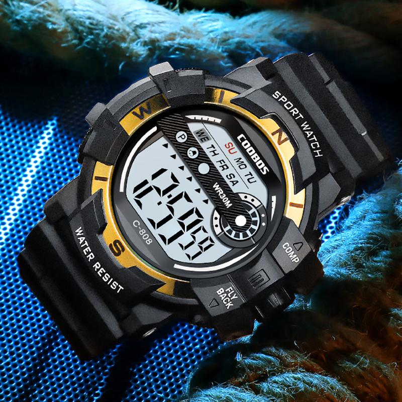 Wristwatches Top Brand Sports Watch Military Men Women PU Slim Wristband LED Digital Wristwatch Chronograph Waterproof Electronic Clock, Gold
Wristwatches Top Brand Sports Watch Military Men Women PU Slim Wristband LED Digital Wristwatch Chronograph Waterproof Electronic Clock, Gold