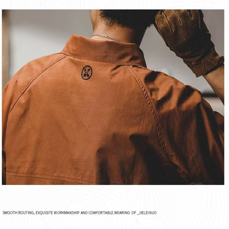 MenS TShirt American Retro Loose Summer Short Sleeves Work Shirt Collar Half Sleeve Clothes Printing Man 220607