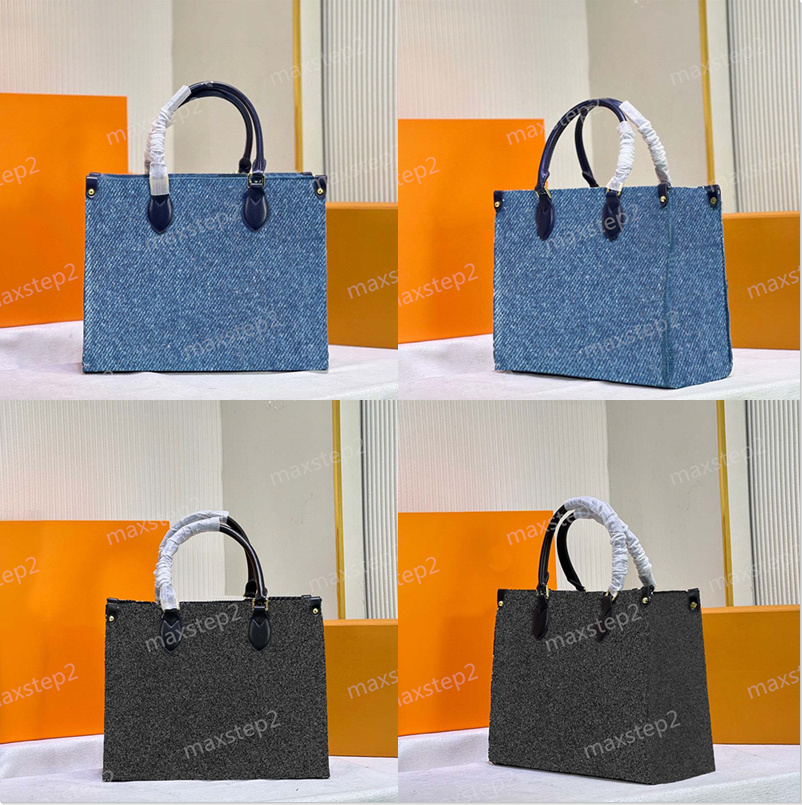 Denim Onthego MM Tote Navy Blue Black Shoulder Bag Monograms Stone-washed effect Handle Bags Luxury Women Designer Handbag CrossBody On The Go
Denim Onthego MM Tote Navy Blue Black Shoulder Bag Monograms Stone-washed effect Handle Bags Luxury Women Designer Handbag CrossBody On The Go