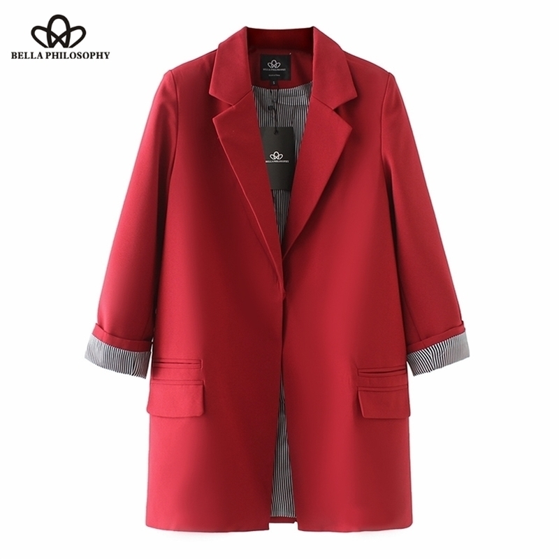 Autumn Winter Women Full Sleeves Casual Blazer Ladies Plus Size Outwears Single Breasted Long Jacket 210519, Red
Autumn Winter Women Full Sleeves Casual Blazer Ladies Plus Size Outwears Single Breasted Long Jacket 210519, Red