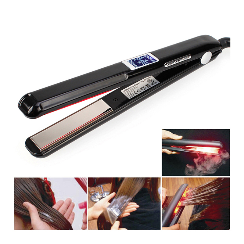 Professional Cold Flat Iron Hair Treatment Styler Therapy Conditioning Tool Recover the Damaged Hair Ultrasonic Infrared Irons 220623