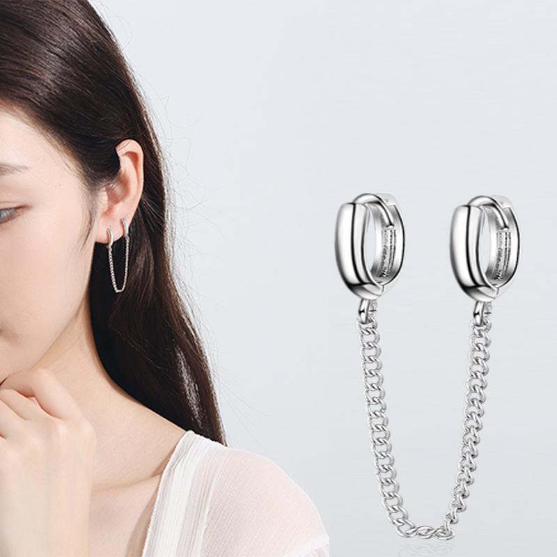 Clip-on & Screw Back 1pcs Long Chain Earring Silver Color Double Round For Women Korean Fashion Jewelry Earing Oorbellen
Clip-on & Screw Back 1pcs Long Chain Earring Silver Color Double Round For Women Korean Fashion Jewelry Earing Oorbellen