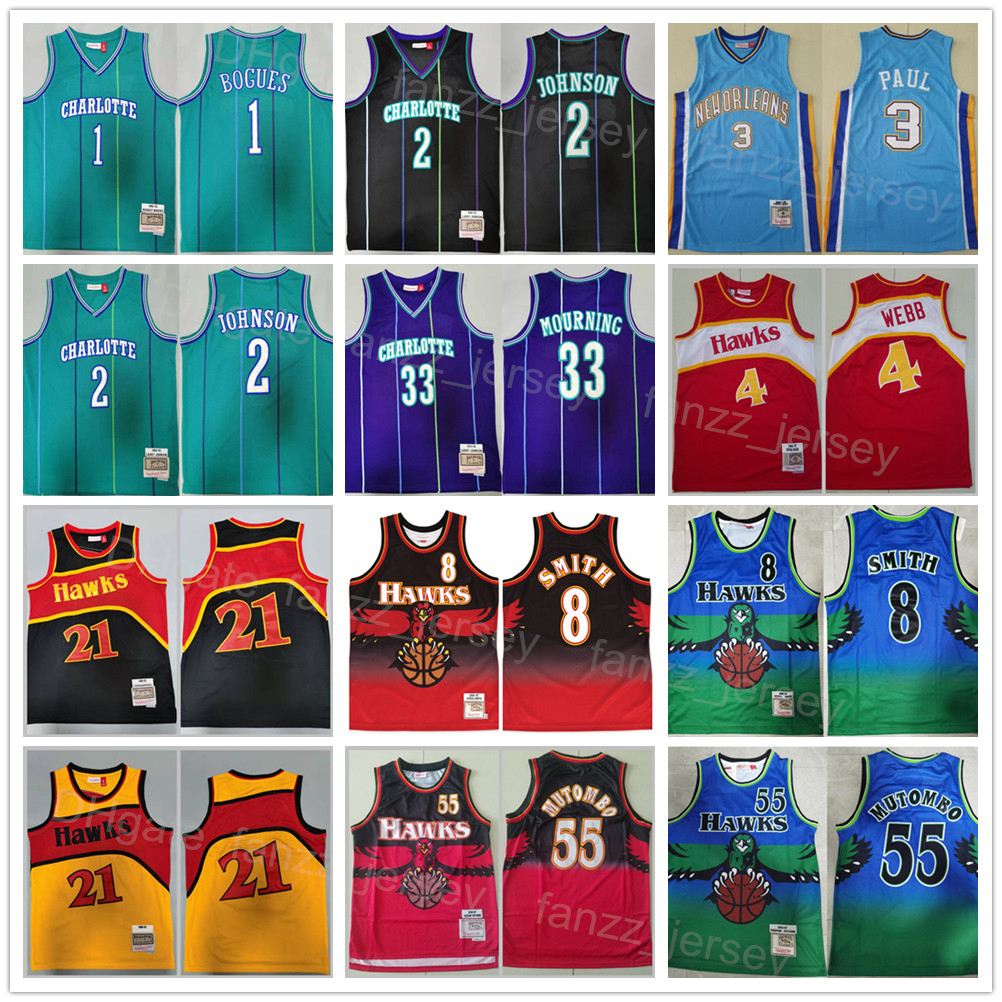 Retro Mitchell and Ness Basketball Chris Paul Jersey 3 Spud Webb 4 Dikembe Mutombo 55 Steve Smith 8 Tyrone Muggsy Bogues 1 Larry Johnson 2 Alonzo Mourning 33 Red White, Purple
Retro Mitchell and Ness Basketball Chris Paul Jersey 3 Spud Webb 4 Dikembe Mutombo 55 Steve Smith 8 Tyrone Muggsy Bogues 1 Larry Johnson 2 Alonzo Mourning 33 Red White, Purple