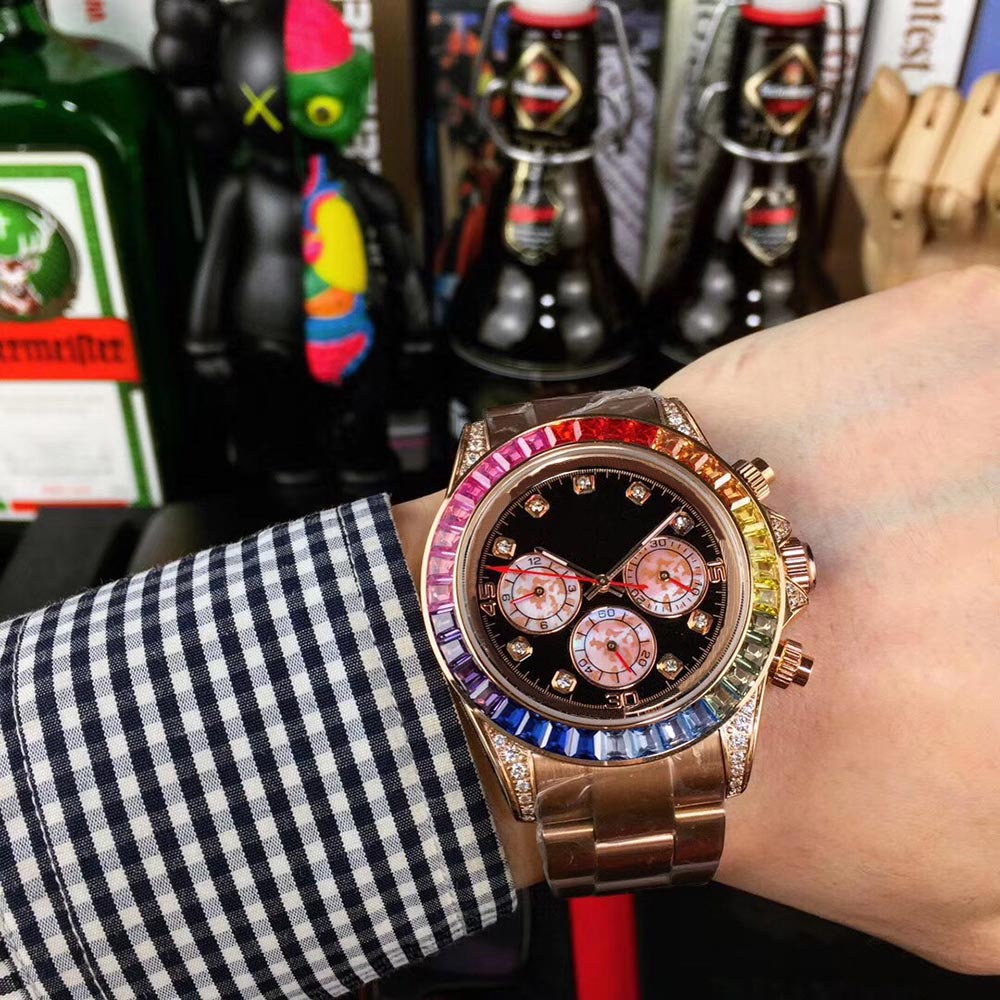 Mens Watch Automatic Mechanical Watches Rainbow Diamond Lady Business Wristwatches Waterproof 43mm Montre de Luxe, Colour 4
Mens Watch Automatic Mechanical Watches Rainbow Diamond Lady Business Wristwatches Waterproof 43mm Montre de Luxe, Colour 4