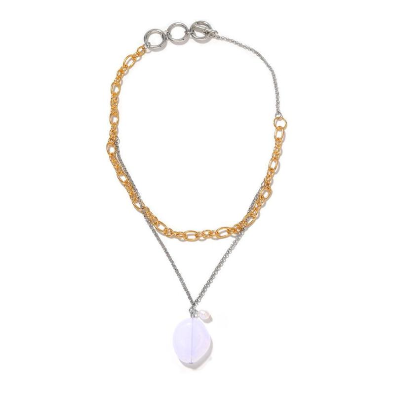 Chokers Woman Jewelry Double Layers Link Necklace Charm Irregular Pink White Purple Beads Chain Bib Collar Choker Summer Earring GiftChokers
Chokers Woman Jewelry Double Layers Link Necklace Charm Irregular Pink White Purple Beads Chain Bib Collar Choker Summer Earring GiftChokers