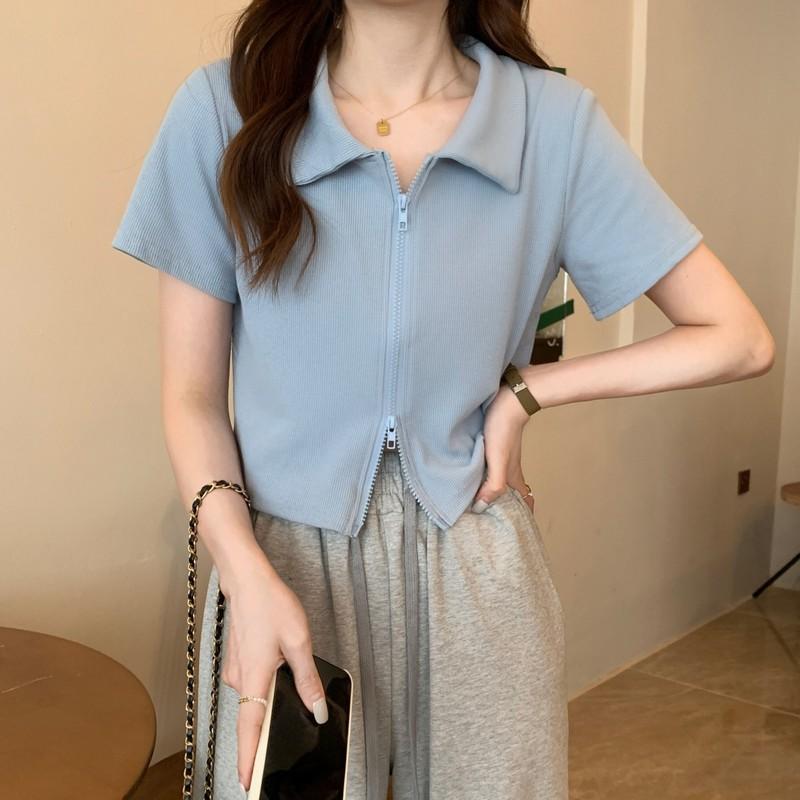 Women's T-Shirt Ladies Lapel Zipper T-Shirts Summer 2022 Short Slim Fit Sleeve Cardigan TopsWomen's, Black
Women's T-Shirt Ladies Lapel Zipper T-Shirts Summer 2022 Short Slim Fit Sleeve Cardigan TopsWomen's, Black