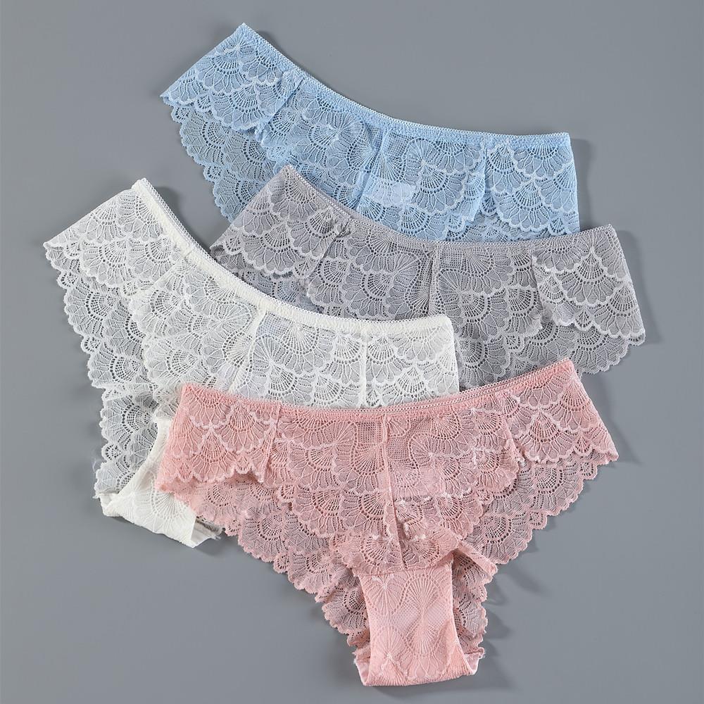 3pcs Sexy Women Lace Panties Underwear Seamless Transparent Thongs Low Waist Hollow Briefs Solid Female Panty Lingerie, Blackwinewhite
3pcs Sexy Women Lace Panties Underwear Seamless Transparent Thongs Low Waist Hollow Briefs Solid Female Panty Lingerie, Blackwinewhite
