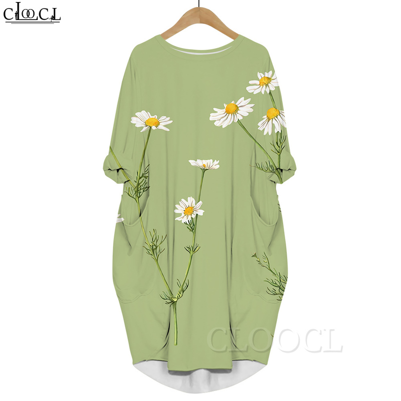 Women Midi Dress Beautiful Daisy 3D Printed Dress Long Sleeve Pocket Dress Round Neck Loose Robes Fashion Summer Dresses 220616, Long sleeved dress 5
Women Midi Dress Beautiful Daisy 3D Printed Dress Long Sleeve Pocket Dress Round Neck Loose Robes Fashion Summer Dresses 220616, Long sleeved dress 5