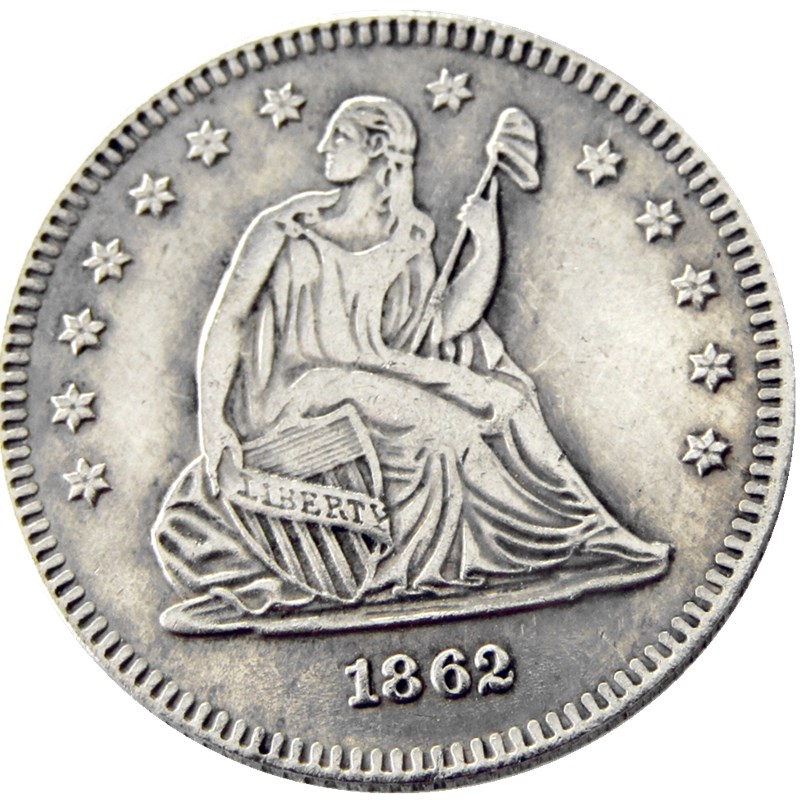 US 1862-P-S Silver Liberty Dollar Quater Seated Plated Coins Copy Factory Price Dies Manufacturing Metal Craft Lqsod
US 1862-P-S Silver Liberty Dollar Quater Seated Plated Coins Copy Factory Price Dies Manufacturing Metal Craft Lqsod