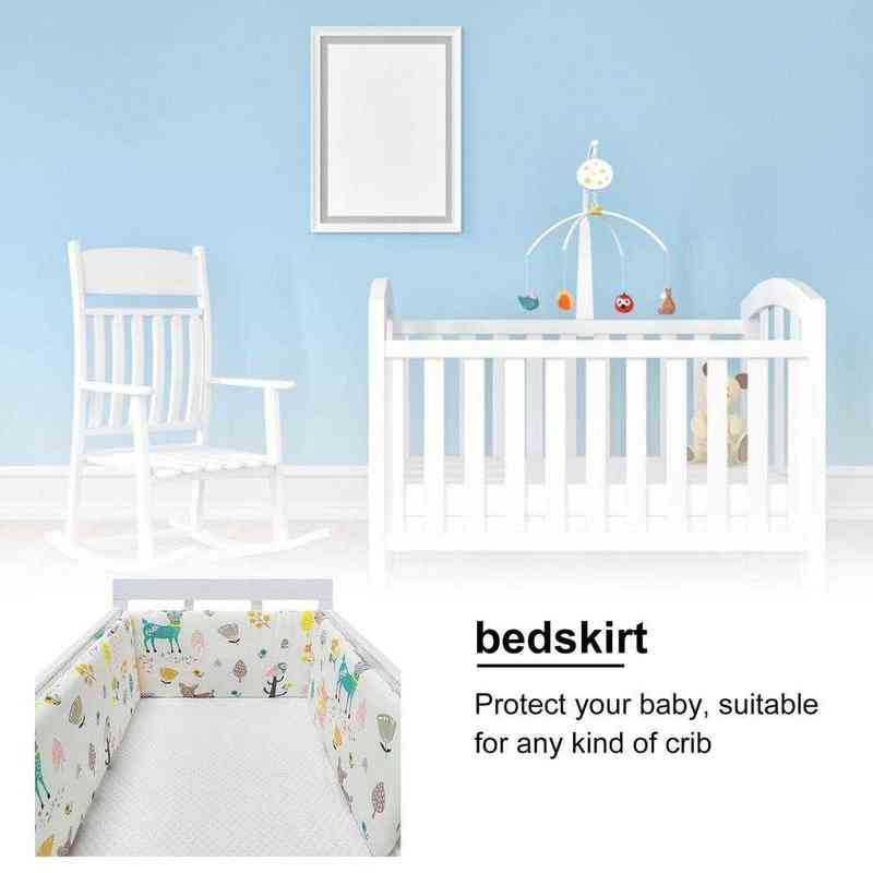One Piece Children's Crib Bumper Baby Head Protector Baby Bed Protection Bumper Printed Fence Cotton Cot Railing Bumpers For Kid G220421