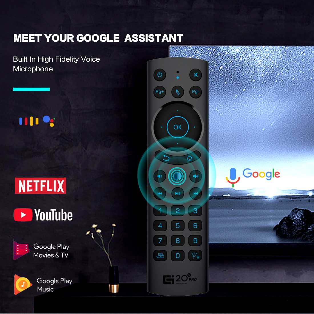 G20S PRO 2.4G Remote Control Smart TV Backlit Voice G20SPRO BT Air Mouse Gyroscope IR Learning for Android TV BOX HK1 Rbox X4 X96 Air H96 Max