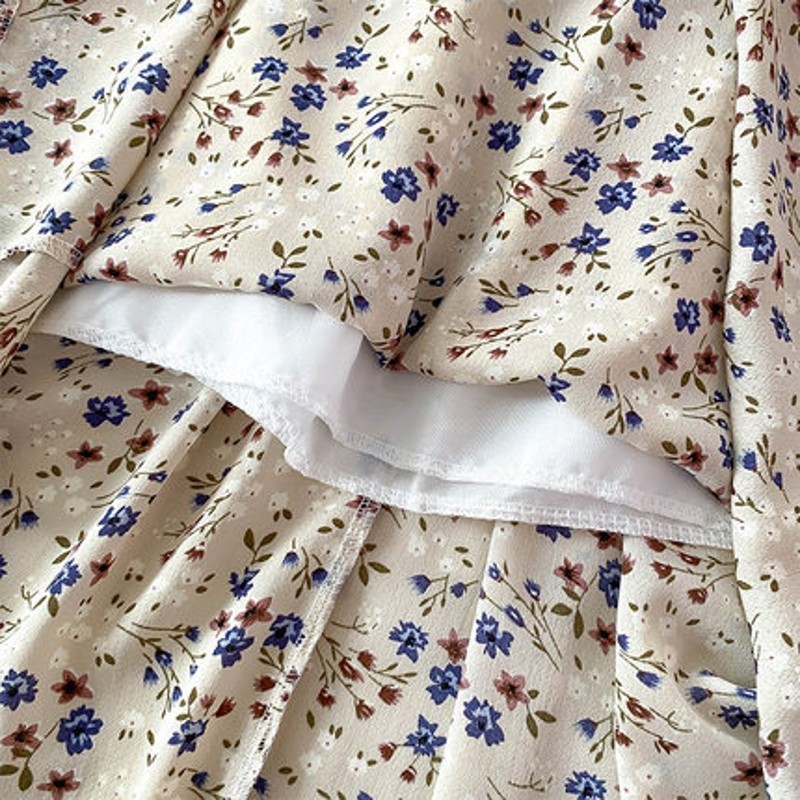 Korean Version Of The High Waist Spring Summer Skirt Slim Mid Length A Line Floral Print Chiffon Skirts DS173 220701