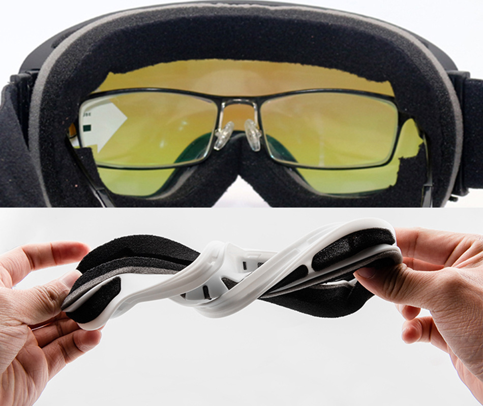 Sun glasses ELAX Double Layers Antifog Goggles Ski Glasses Men Women Cycling Sunglasses Mtb Snow Skiing Goggles Eyewear