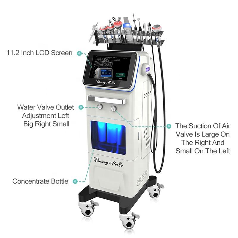 11 in 1 Microdermabrasion facial machine oxygen aqua jet peel whitening supplement brighten skin improvement hydro facials dermabrasion beauty