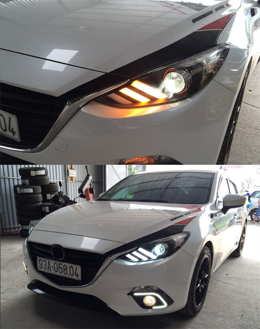 2 PCS Auto Car Head Light For Mazda 3 Axela 20 14-20 19 Mustang LED Lamps High Beam Front Lights