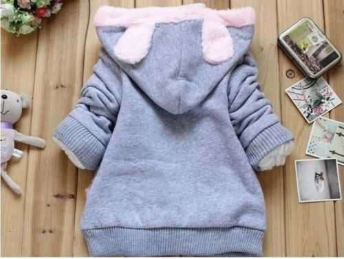 Rabbit New Outerwear Baby Sweatshirts Kids Girls Cute Clothes Hoodies Jacket Winter Coat 2-6Y
