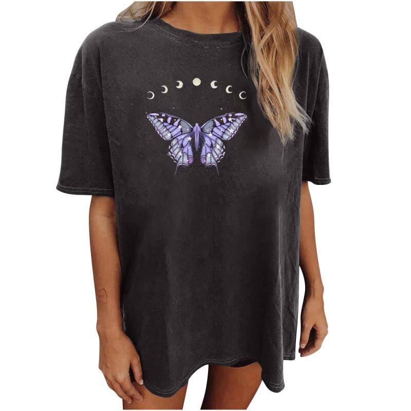 Women' Blouses & Shirts Fashion Moon-Butterfly Printed T-Shirts Women Short Sleeve Blouse Top Loose Oversized Shirt Vintage Aesthetic T-shi, Green
Women' Blouses & Shirts Fashion Moon-Butterfly Printed T-Shirts Women Short Sleeve Blouse Top Loose Oversized Shirt Vintage Aesthetic T-shi, Green