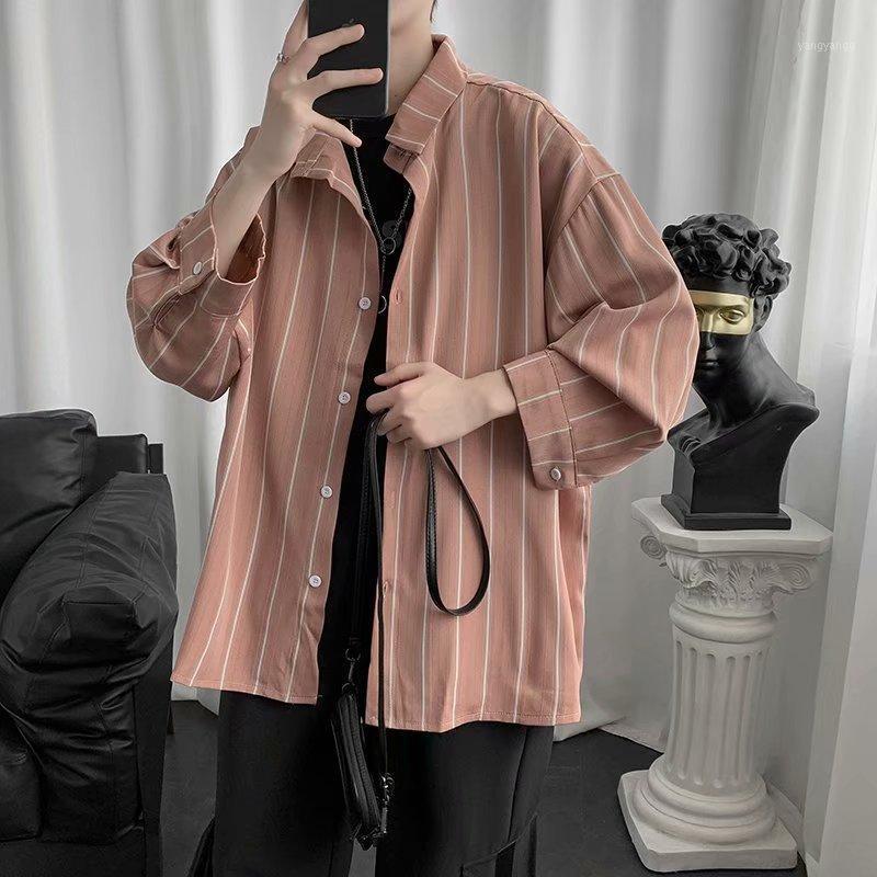 Spring Striped Shirt Men Korean Fashion Loose Business Casual Harajuku Streetwear Retro Social Long-sleeved Men's Shirts, Black
Spring Striped Shirt Men Korean Fashion Loose Business Casual Harajuku Streetwear Retro Social Long-sleeved Men's Shirts, Black