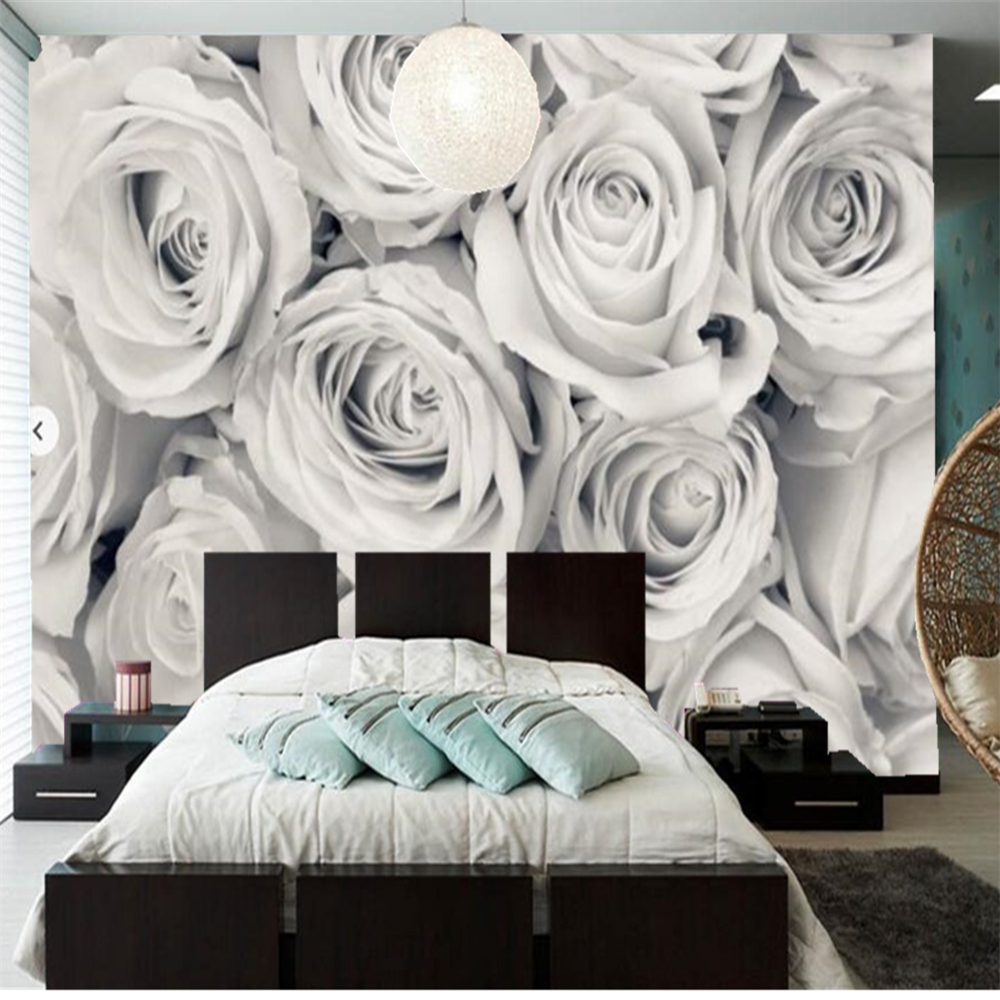 grey rose wallpapers Custom floral wallpaper Rose Mist Wallpaper Mural for living room bedroom living room background wall home decoration wallpaper