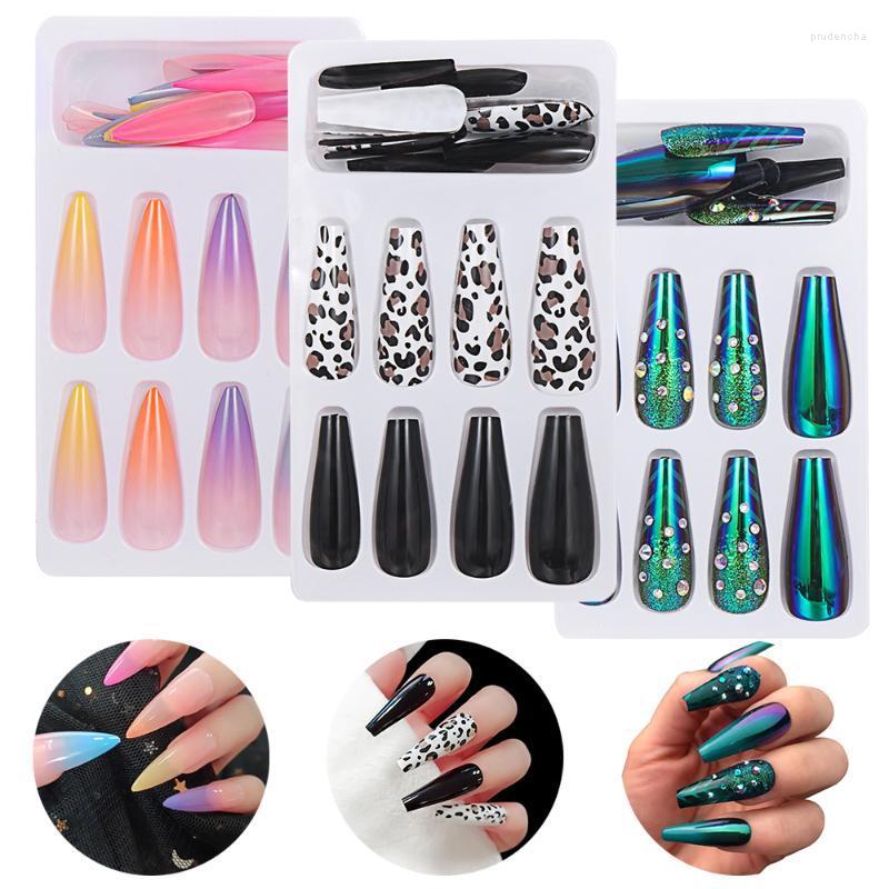 False Nails 24PCS Fashion Colorful Long Detachable French Fake Nail Ballet Coffin Tips Rhinestones Press On Art Tool Prud22
False Nails 24PCS Fashion Colorful Long Detachable French Fake Nail Ballet Coffin Tips Rhinestones Press On Art Tool Prud22
