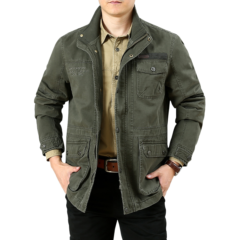 Plus Size Men's Jackets, Casual Military Style Spring Autumn Coats For Men