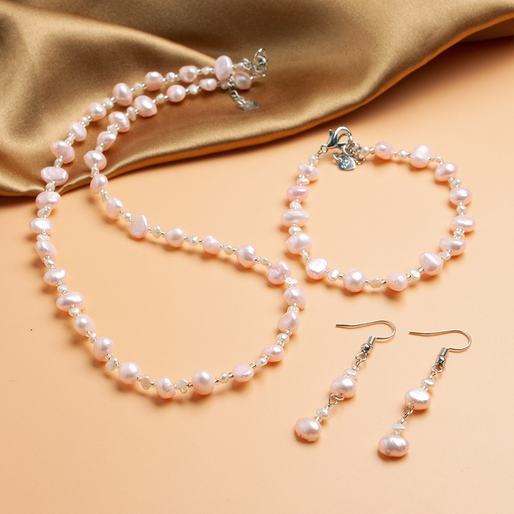 Natural Freshwater Pearls Necklace Bracelet Earrings Set Colored Pearl Beads Jewerly Set Love Wish for Women Girl Gifts, Mixed colors
Natural Freshwater Pearls Necklace Bracelet Earrings Set Colored Pearl Beads Jewerly Set Love Wish for Women Girl Gifts, Mixed colors