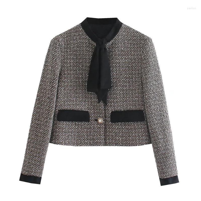 Women's Suits & Blazers Women Fashion Bow Crop Tweed Blazer Coat Vintage Long Sleeve Female Outerwear, Multi
Women's Suits & Blazers Women Fashion Bow Crop Tweed Blazer Coat Vintage Long Sleeve Female Outerwear, Multi