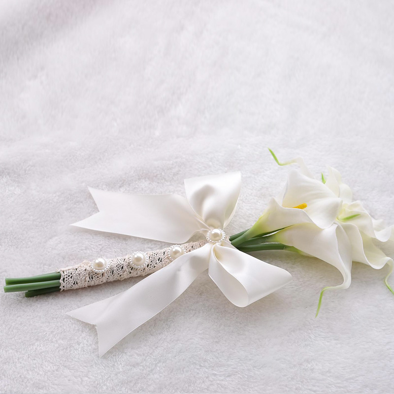Yellow White Calla Bride Bridal Bouquet Wedding Wedding Outdoor Wedding Bride Bridesmaid Flower
