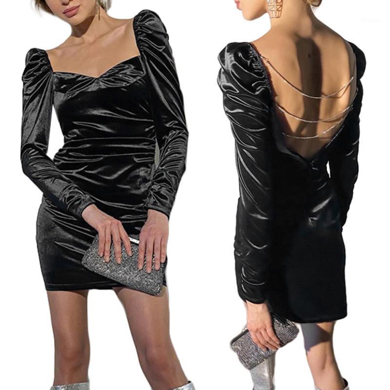 Casual Dresses Women Sexy Bodycon Dress, Black Solid Color Square Neckline Long Sleeve Backless Dress Spring Autumn, Evening Party
Casual Dresses Women Sexy Bodycon Dress, Black Solid Color Square Neckline Long Sleeve Backless Dress Spring Autumn, Evening Party