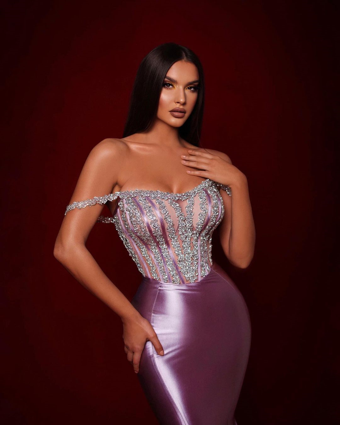 vintage Beads Satin Mermaid Prom Dresses Spaghetti Strap Evening Dress Crystal Sequined Formal Party Gown Dubai Women