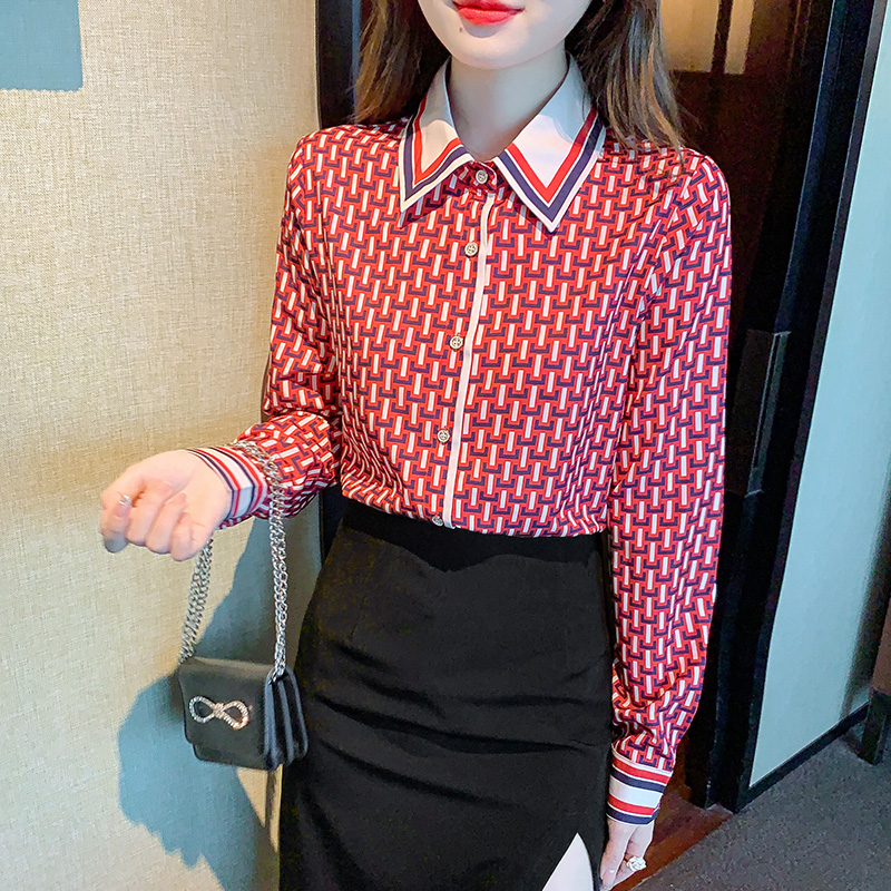 2022 Silk Print Designer Blouses Women Fine Elegant Button Up Shirt Office Long Sleeve Lapel Ladies Shirts Slim Spring Autumn Woman Casual Blouse Runway Fashion Tops
2022 Silk Print Designer Blouses Women Fine Elegant Button Up Shirt Office Long Sleeve Lapel Ladies Shirts Slim Spring Autumn Woman Casual Blouse Runway Fashion Tops