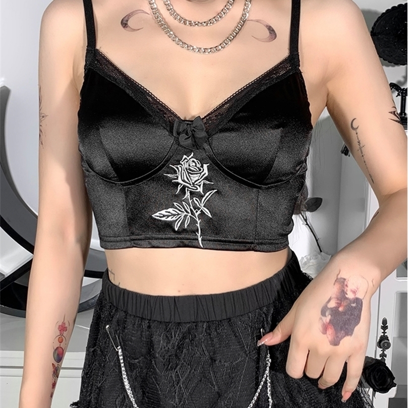 InsGoth Fairy Grunge Sexy V Neck Corset Top Gothic Rose Embroidery Lace Trim Backless Crop Camis Y2K Streetwear Basic Camisoles 220407, Black
InsGoth Fairy Grunge Sexy V Neck Corset Top Gothic Rose Embroidery Lace Trim Backless Crop Camis Y2K Streetwear Basic Camisoles 220407, Black