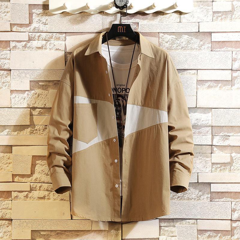 Fashion Long Sleeve Shirt 2022 Spring Brick Wall Hanging Splicing Big Pocket Men's Top Casual Color Contrast Promotion Shirts, Black
Fashion Long Sleeve Shirt 2022 Spring Brick Wall Hanging Splicing Big Pocket Men's Top Casual Color Contrast Promotion Shirts, Black