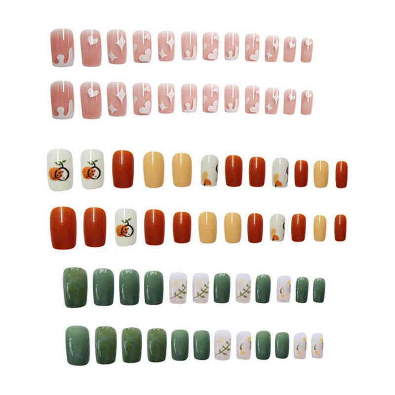 False Nails 24pcs Multi Type Wear Short Paragraph Fashion Manicure Patch Save Time Wearable Nail Sal99 0616