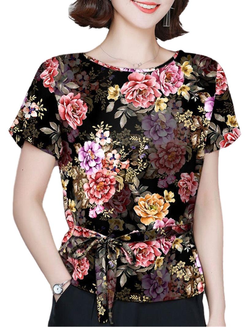 Women's Blouses & Shirts Women Spring Summer Lady Fashion Casual Short Sleeve O-Neck Collar Flower Printing Blusas Tops2534Women's, Green
Women's Blouses & Shirts Women Spring Summer Lady Fashion Casual Short Sleeve O-Neck Collar Flower Printing Blusas Tops2534Women's, Green