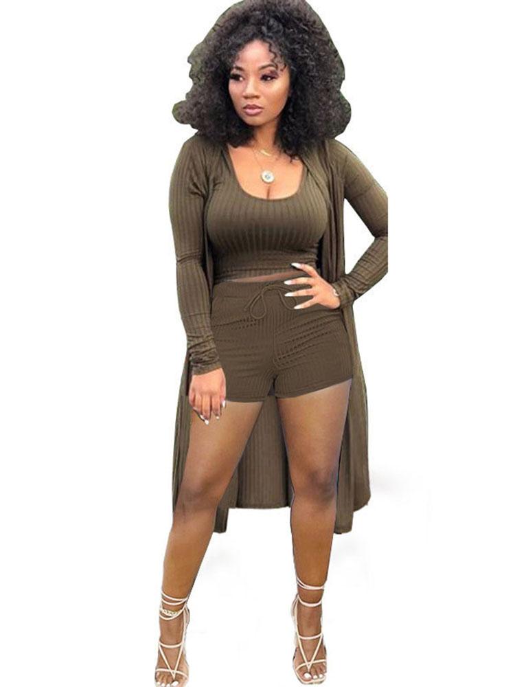 Women' Tracksuits Szkzk Sexy Tight Fitted Three-piece Set Women Tanks And Shorts Solid Color High Waist Casual Black Army Green SuitWomen
Women' Tracksuits Szkzk Sexy Tight Fitted Three-piece Set Women Tanks And Shorts Solid Color High Waist Casual Black Army Green SuitWomen
