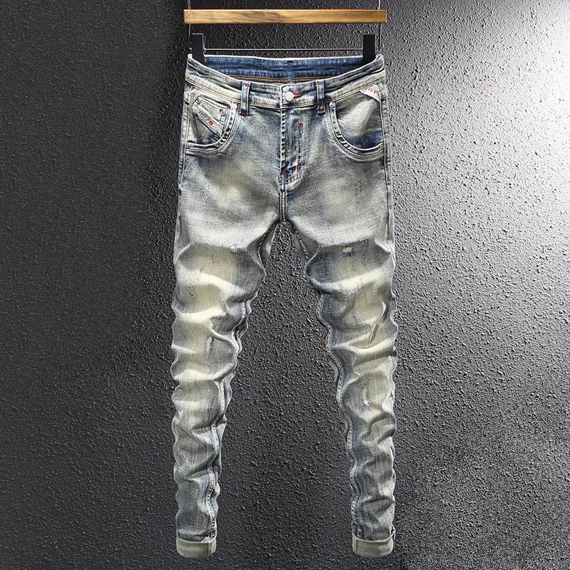 Men's Jeans Ly Vintage Fashion Men Retro Washed Elastic Slim Fit Ripped Frayed Designer Stretch Casual Denim Pants HombreMen's, Retro yellow blue
Men's Jeans Ly Vintage Fashion Men Retro Washed Elastic Slim Fit Ripped Frayed Designer Stretch Casual Denim Pants HombreMen's, Retro yellow blue