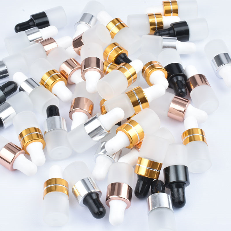 50pcs/lot 1ml 2ml 3ml 5ml Perfume Essential Oil Bottles Frosted Glass Dropper Bottle Jars Vials With Pipette For Cosmetic 220711