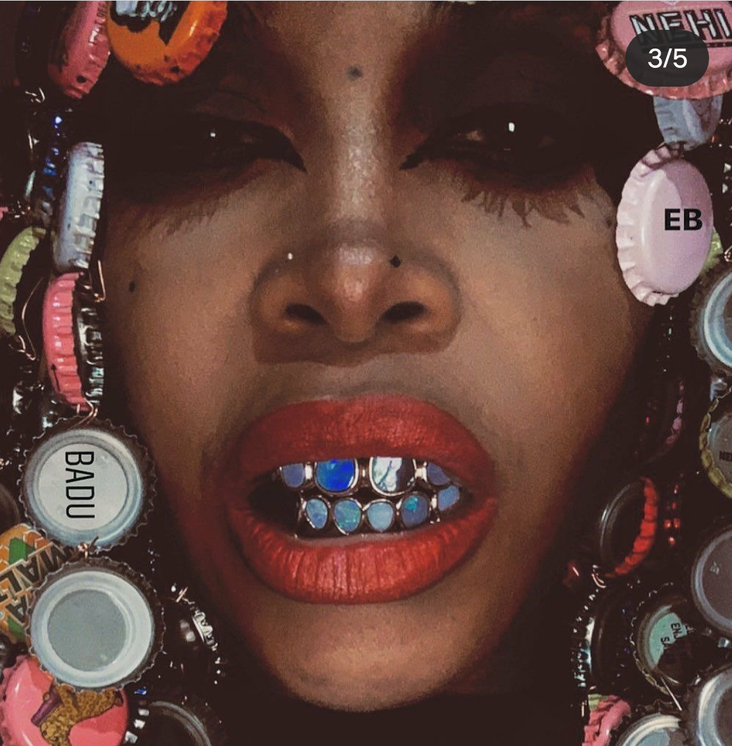 New 18K Real Gold White Blue Opal Grillz Brace Punk Hip Hop Iced Cubic Zirconia Dental Mouth Bling Fang Grills Vampire Tooth Cap Cosplay Rapper Jewelr