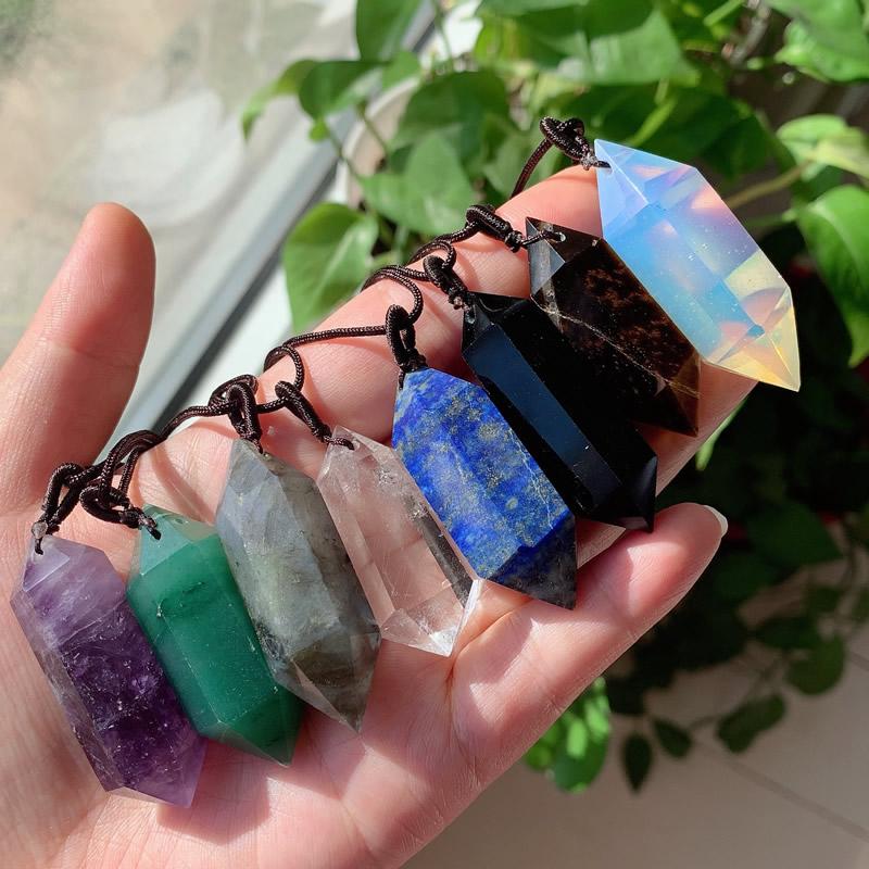 Pendant Necklaces Pendulum Quartz Stone Crystal Necklace Point Amulet Natural Amethysts Obsidian Labradorite Lapis Opal NecklacePendant Neck
Pendant Necklaces Pendulum Quartz Stone Crystal Necklace Point Amulet Natural Amethysts Obsidian Labradorite Lapis Opal NecklacePendant Neck