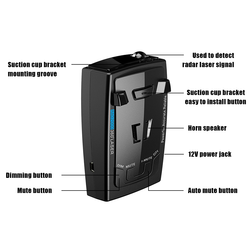 Car Radar Detector 12V English Russian Radar Detection Speed Alarm 2 Modes K X Ka Band Auto Accessories