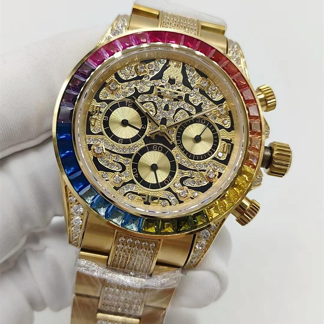 The latest production of full-automatic mechanical wrist watch size 40MM sapphireThe strap is encrusted with diamonds waterproof function men like gift
