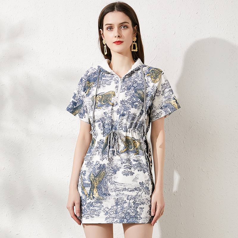 Summer Drawstring Hoodie Dress Short Sleeve Woman Designer Runway Casual Resort Elegant Jersey Mini Dresses 2022 Women Clothes Paris Fashion Sweet Slim Print Frock, Leopard print
Summer Drawstring Hoodie Dress Short Sleeve Woman Designer Runway Casual Resort Elegant Jersey Mini Dresses 2022 Women Clothes Paris Fashion Sweet Slim Print Frock, Leopard print