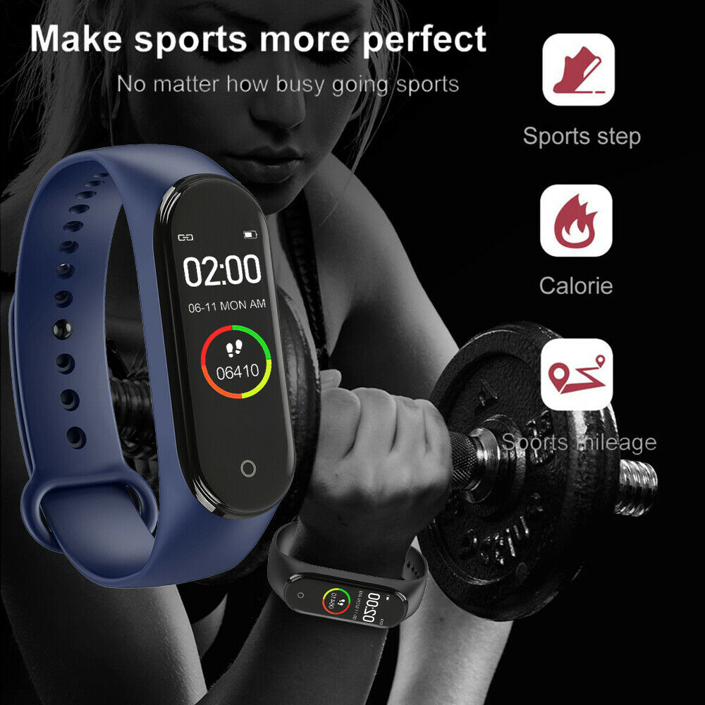 M4 Smart Digital Watch Wristbands Bracelet for Men Women with Heart Rate Monitoring Running Pedometer Wristband Calorie Counter Health Sport Tracker