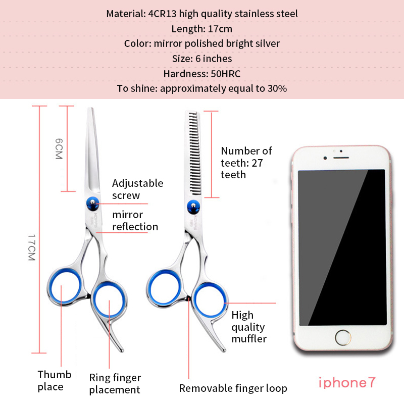 Professional Hairdressing Scissors Kit Cutting Barber Salon dresser Tool Tail comb Cape Cutter Comb Set 220317