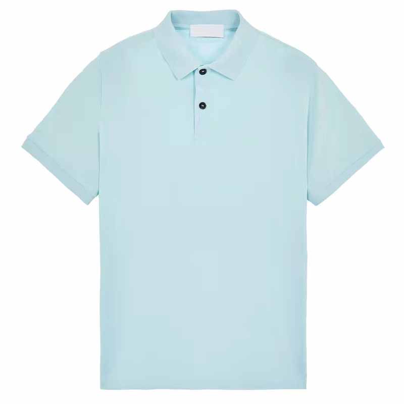 Men's T-Shirts 1807# New summer double-button short-sleeved T-shirts men middle-aged lapel loose business dress solid color polo shirt half sleeve T-shirt