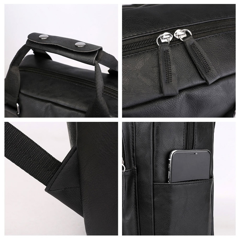 Mens Backpacks Pu Leather Business Man Bag Laptop Backpack Big capacity Computer Backpackbriefcase 220329