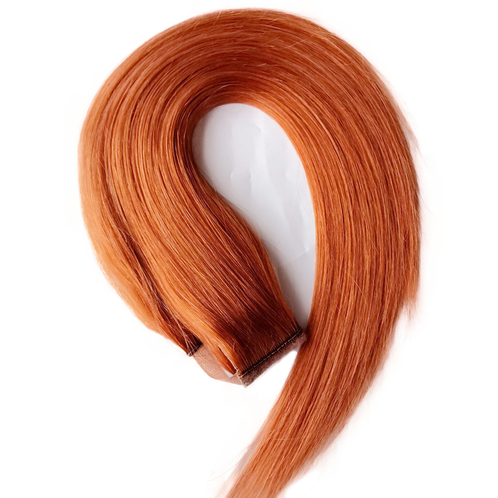 Ginger blonde Straight Ponytail Extension Human Hair 120g Orange One Piece Wrap Around Clip in Ponytial Hair Extensions For Women Diva2